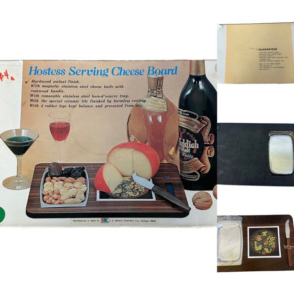 Charcuterie Cheese Board Knife Set Midcentury Modern Vintage 60s NEW in Box - Picture 1 of 6